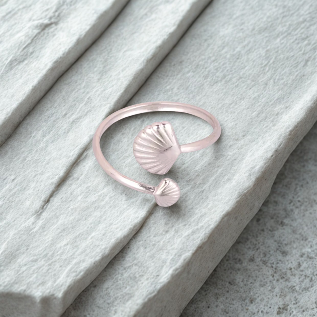 Nate Shell | Adjustable Sea Shell Gold Plated Stainless Steel Ring