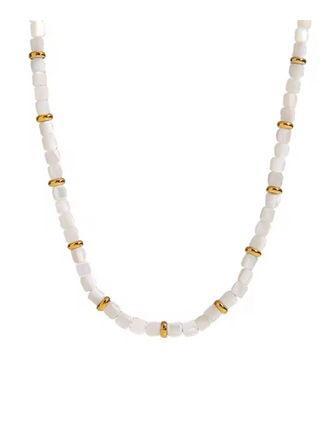 Billie | Shell Beaded and Gold Plated Beaded Coastal Layering Necklace