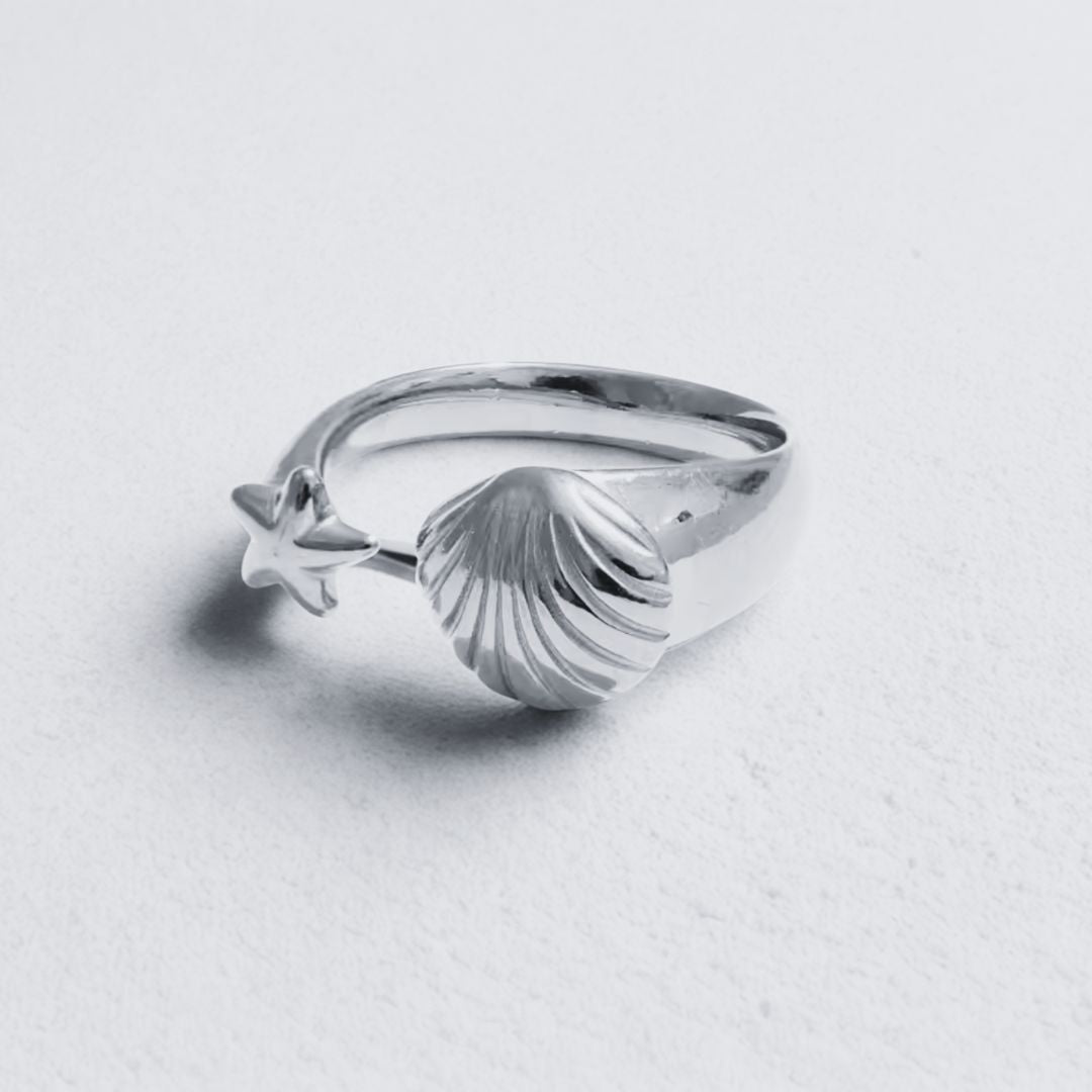 Billie | Adjustable Ocean Gold Plated Stainless Steel Ring