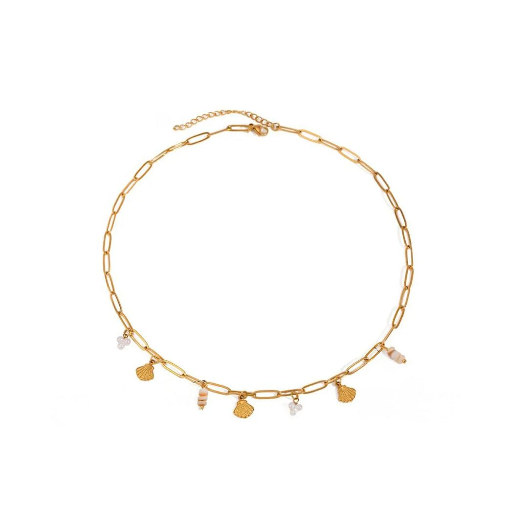 Havana - Gold Shell Charm Necklace