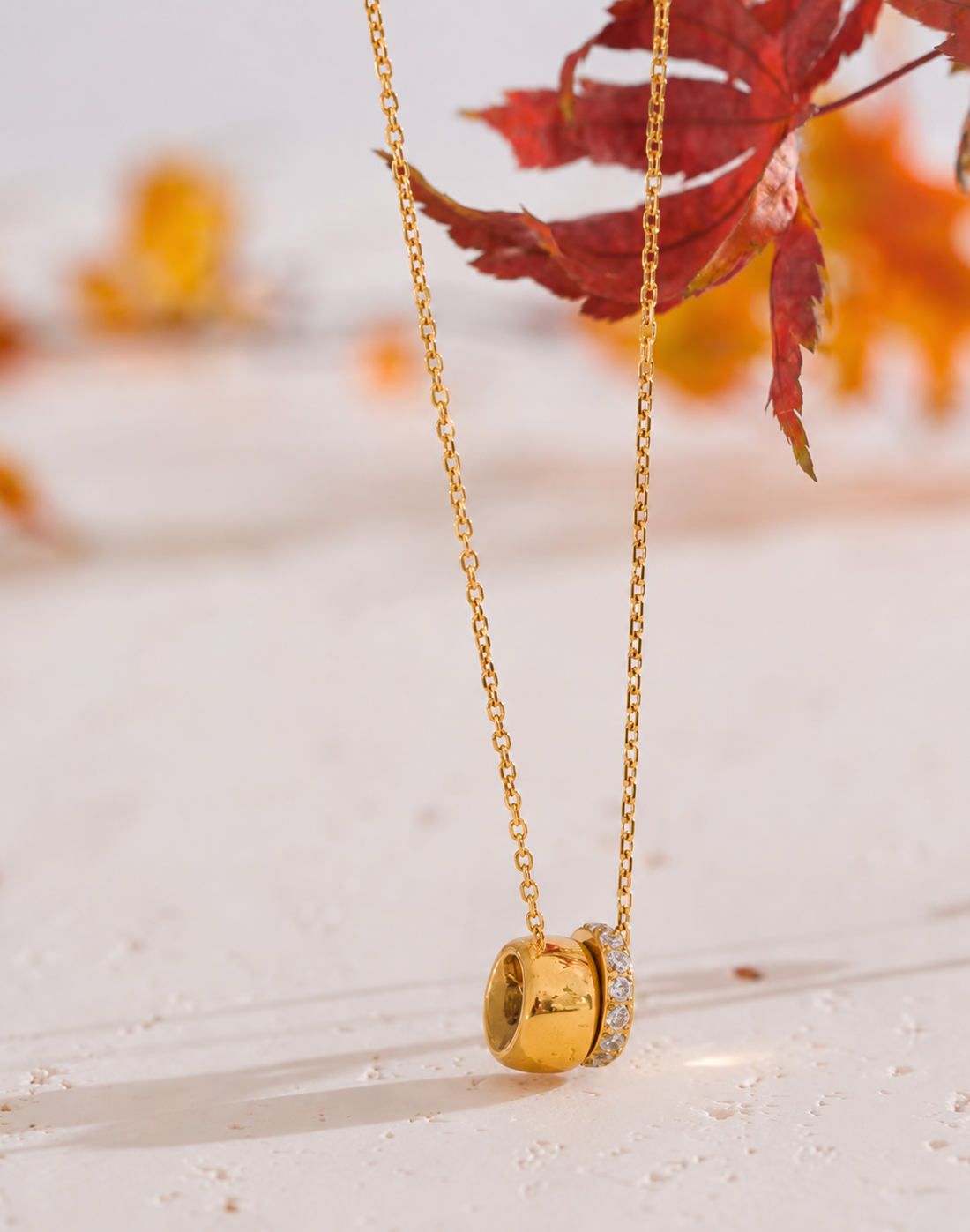 Oriana | Lustre Halo Pendant Necklace | Waterproof Gold CZ Necklace