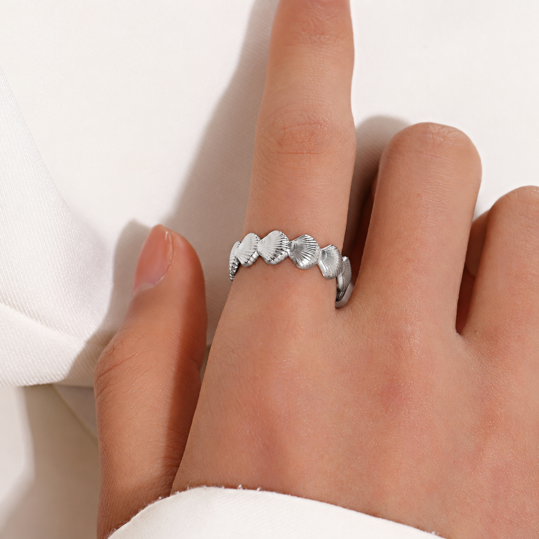 Bali | Gold Plated Shell Adjustable Ring