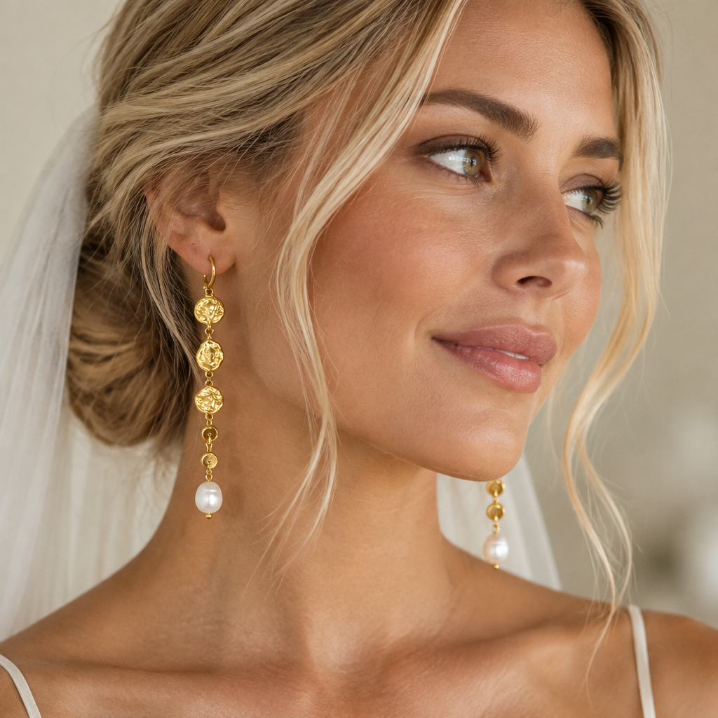 Rivie | Lustre Pearl Drop Earrings
