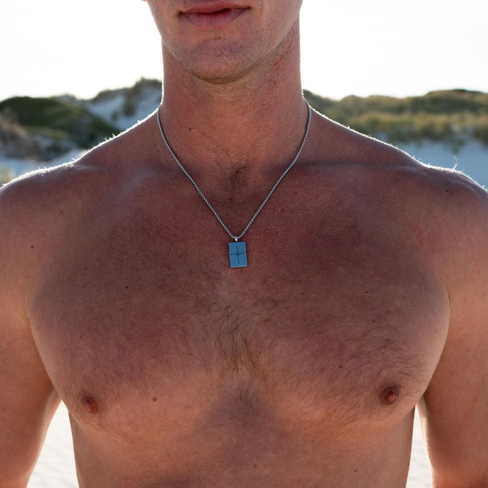 Compass Stainless Steel Pendant Necklace