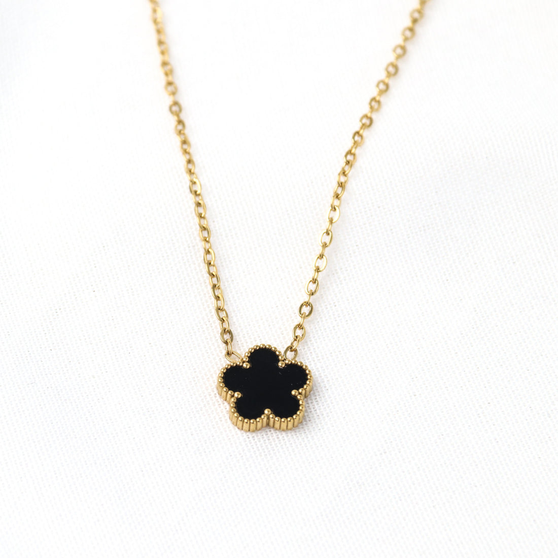 Ayla | Flower Mother of Pearl Enamel Gold Plated Necklace