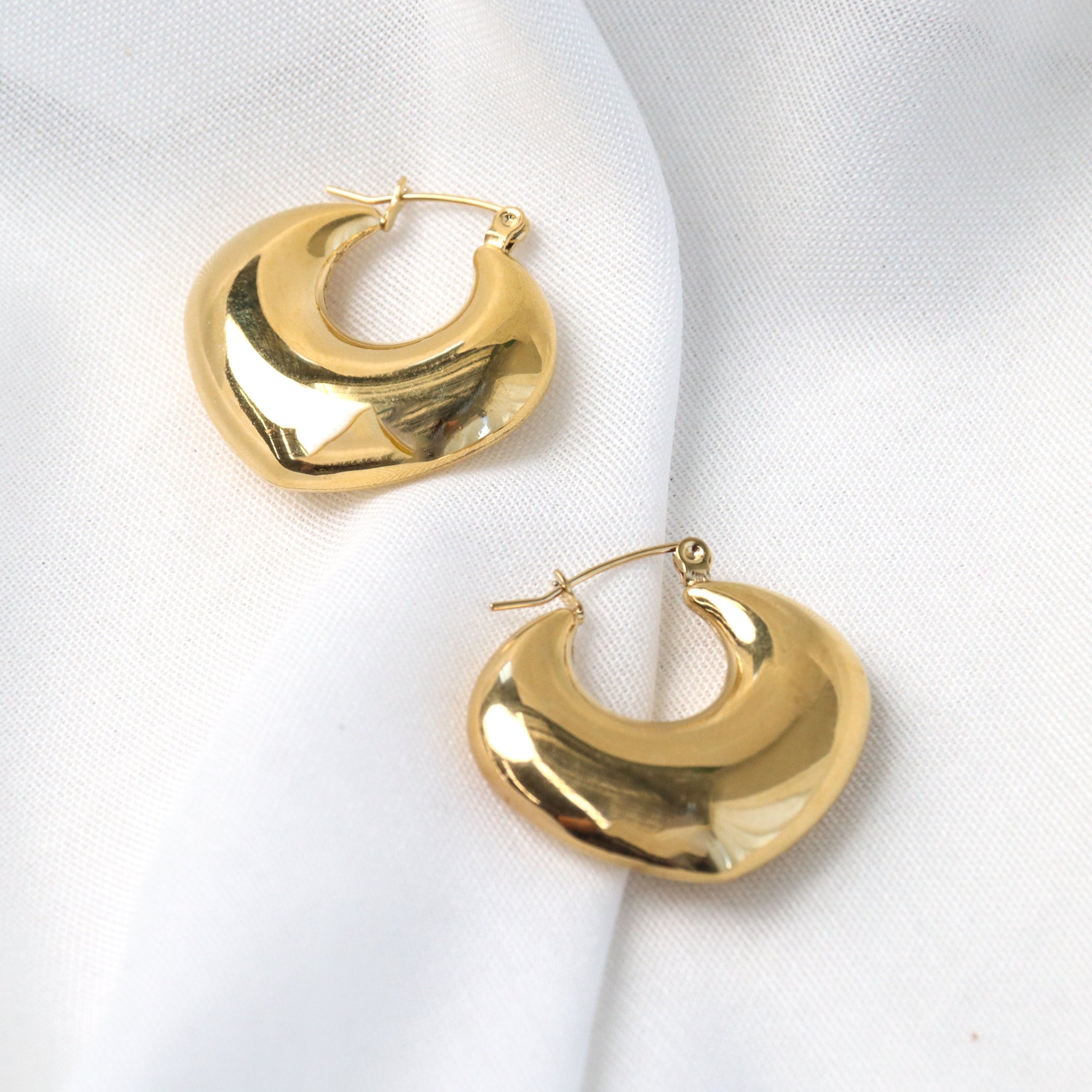 Alba | Chunky Gold or Silver Statement Hoop Earrings