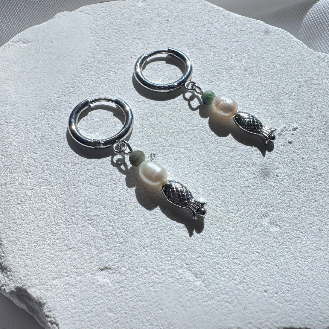 Sardine Huggies |  Gold or Silver Drop Earrings