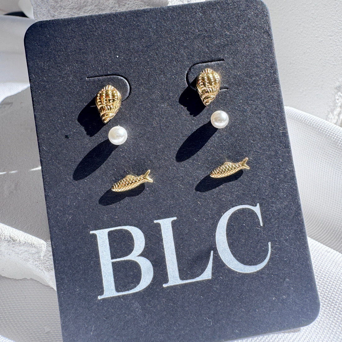 Marli | Stackable Ocean Gold Plated Studs