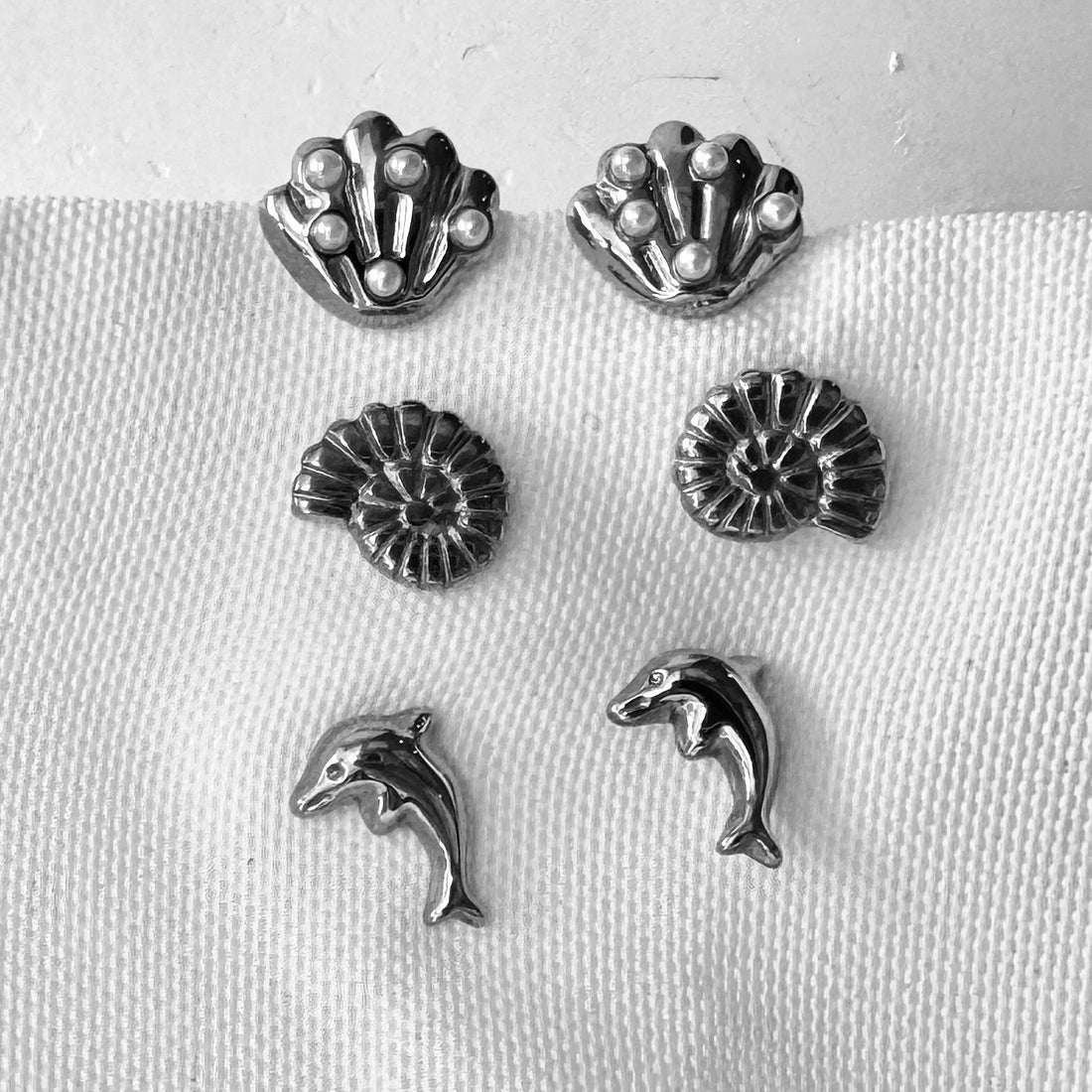 Marnie| Stackable Ocean Gold Plated Studs