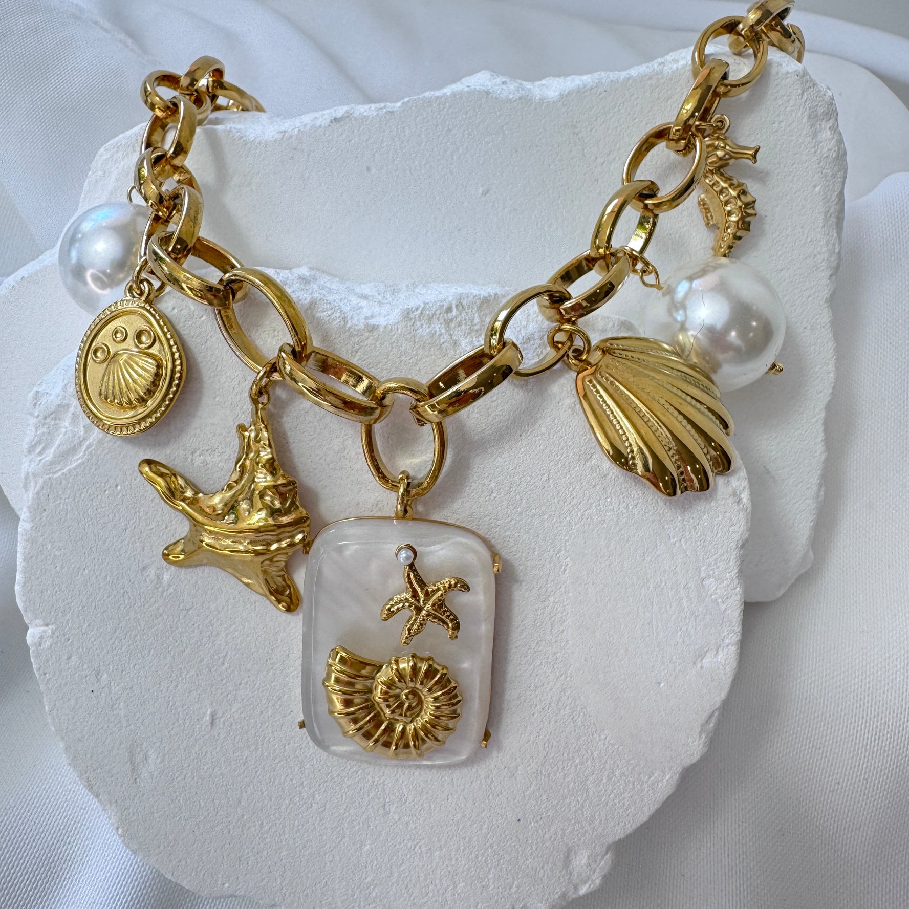 Sirena - Statement Ocean Charm Necklace
