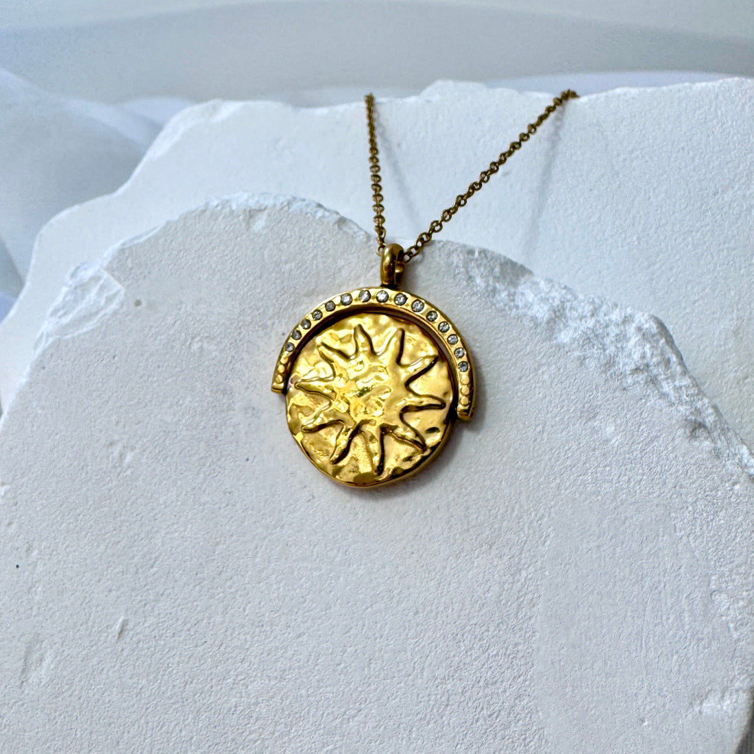 Bonnie - Rotating Sun & Moon Coin Pendant