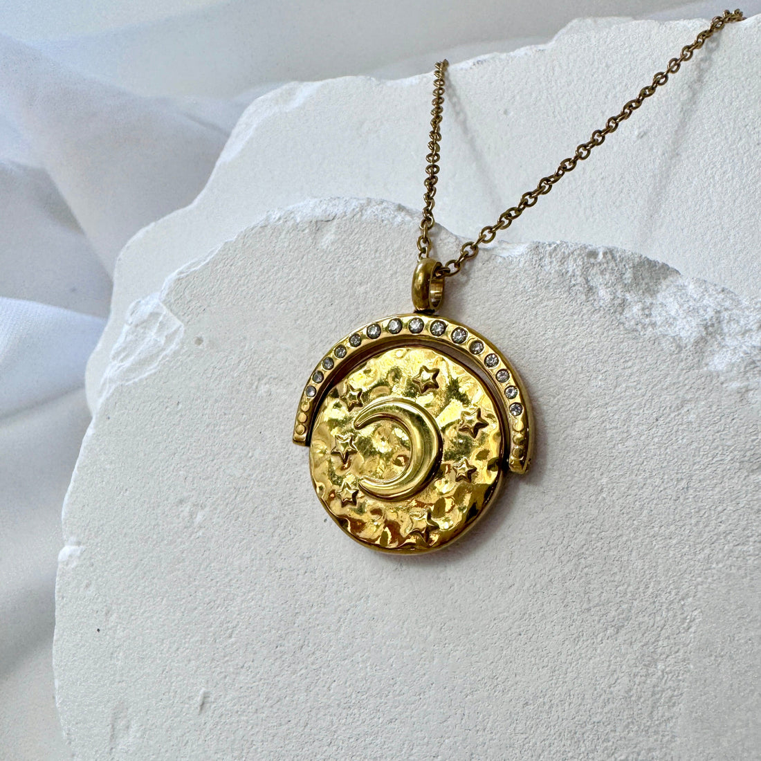 Bonnie - Rotating Sun & Moon Coin Pendant