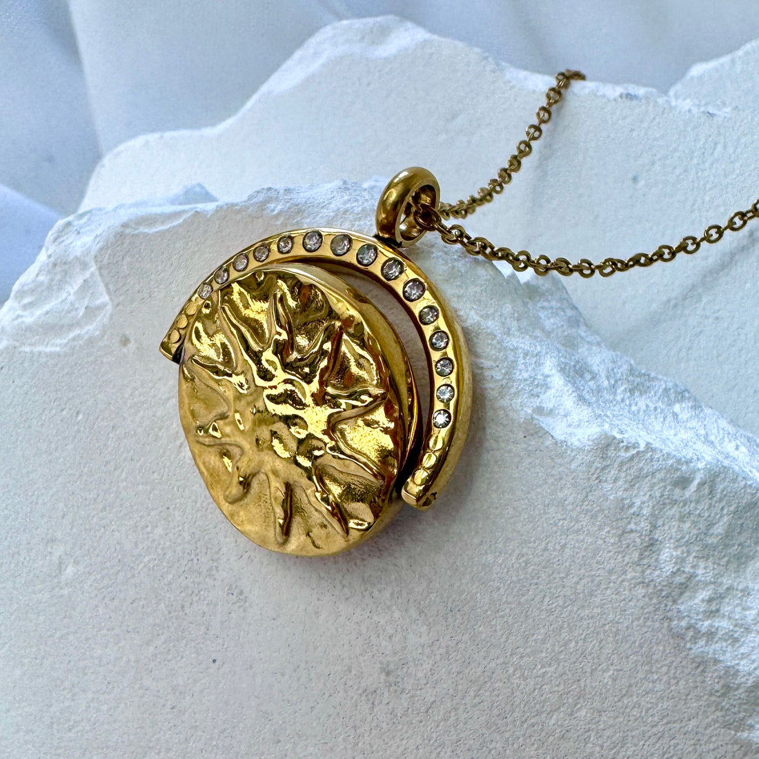 Bonnie - Rotating Sun & Moon Coin Pendant