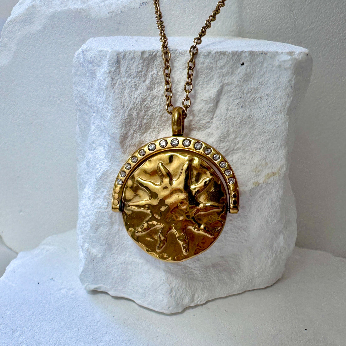 Bonnie - Rotating Sun & Moon Coin Pendant