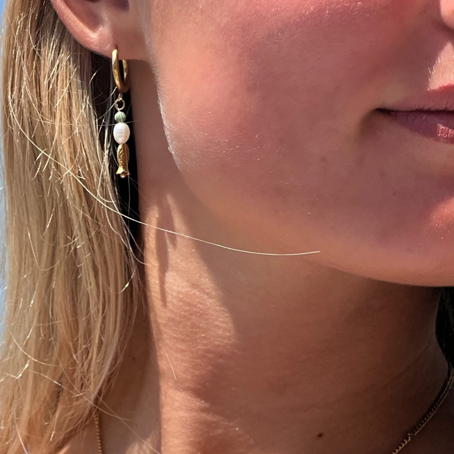 Sardine Huggies |  Gold or Silver Drop Earrings
