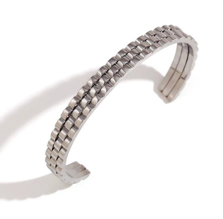 Melanie | Stainless Steel 18K Gold Plated or Silver Cuff Bangle