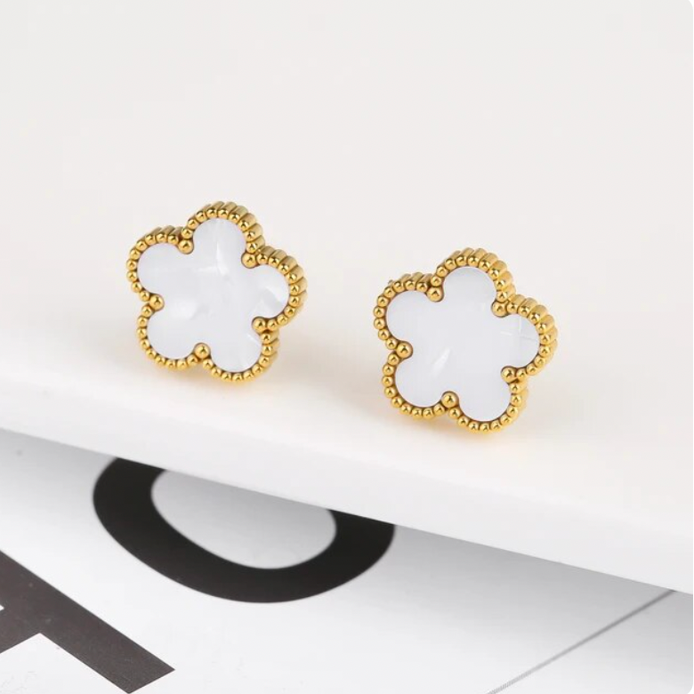 Ivy | Gold Plated Flower Stud Earrings