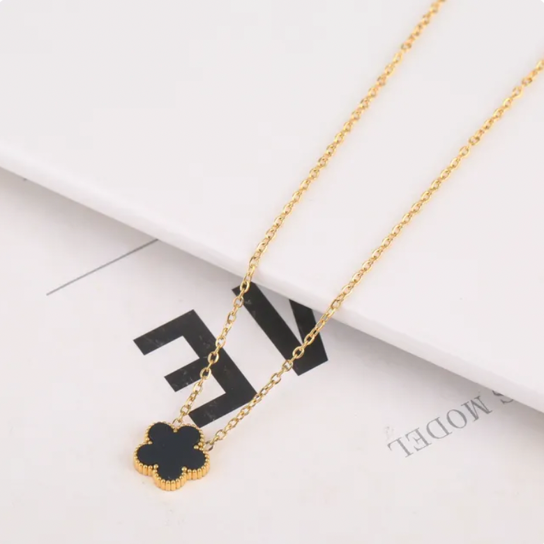 Ayla | Flower Mother of Pearl Enamel Gold Plated Necklace