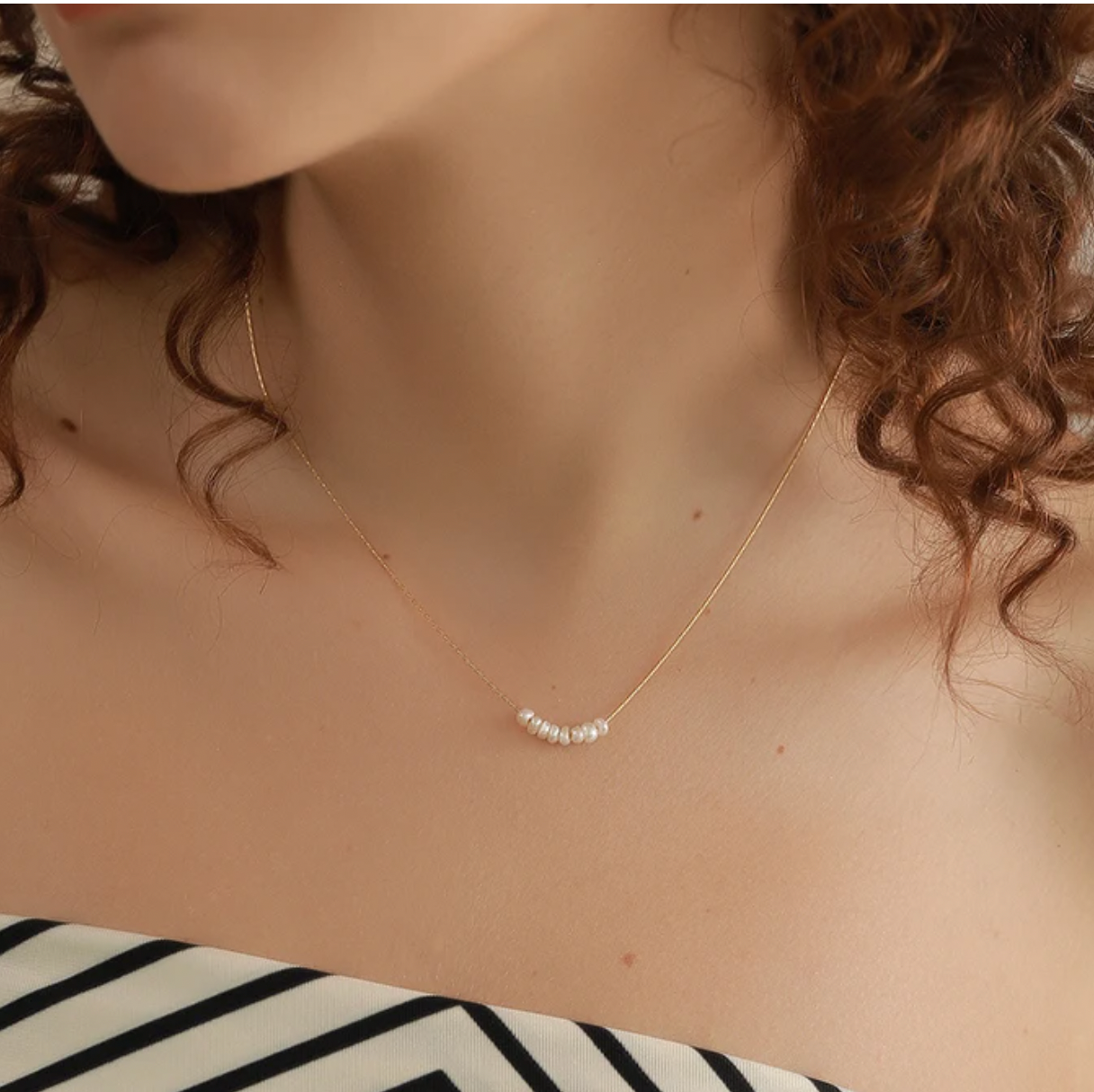 Izzy | Freshwater Pearl Gold Necklace