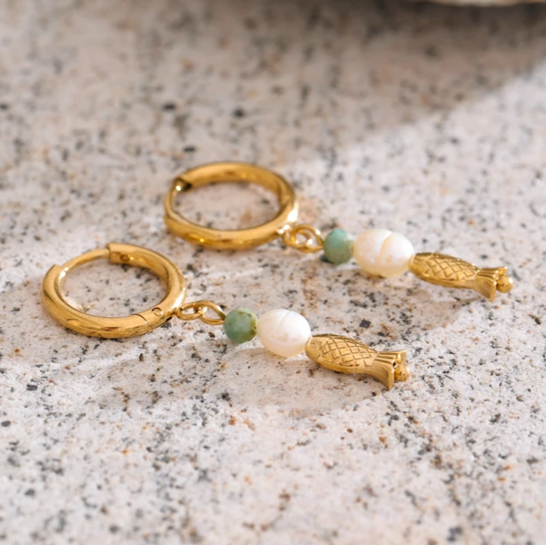 Sardine Huggies |  Gold or Silver Drop Earrings