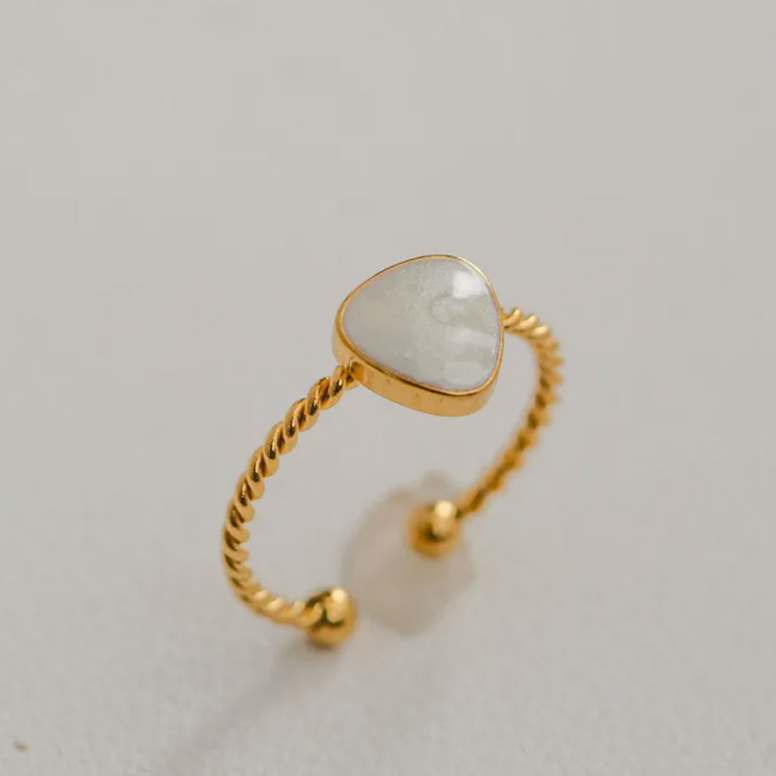 Darya | Gold Plated Enamel Waterproof Adjustable Ring