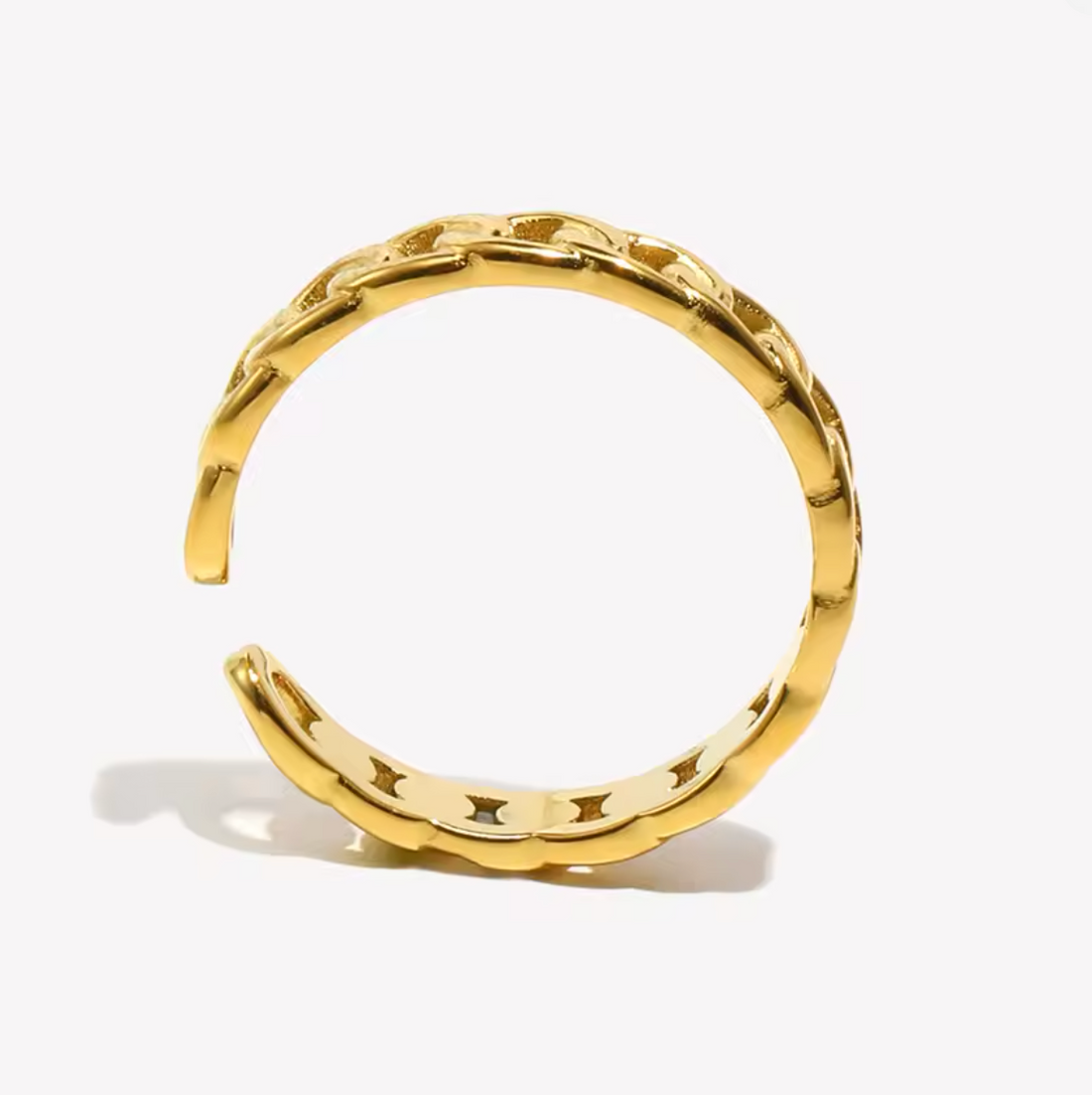 Keala | Gold Chain Open Ring | Waterproof Adjustable Ring