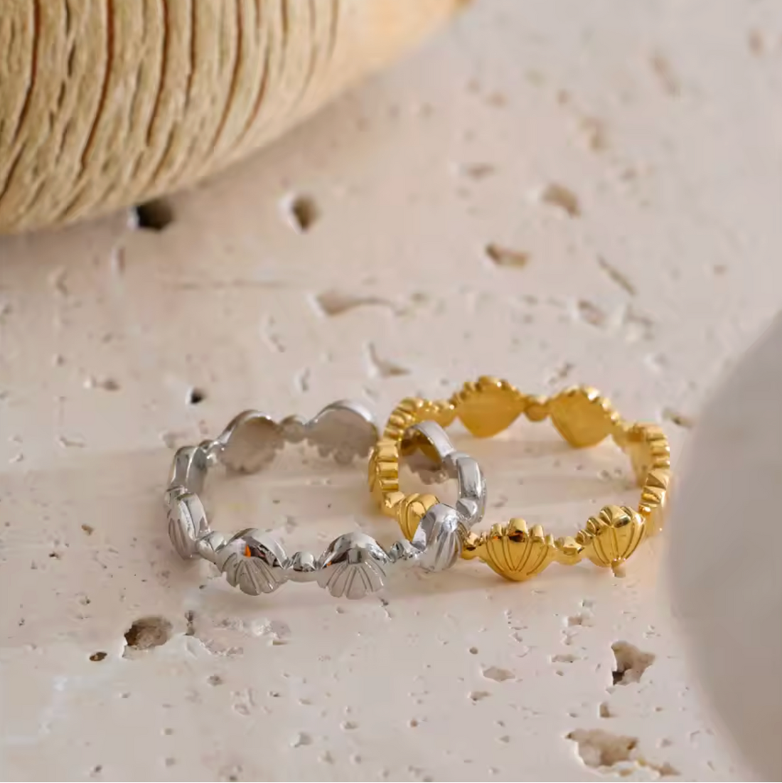 Finnie Shell Open Ring | Waterproof Gold & Silver Ring