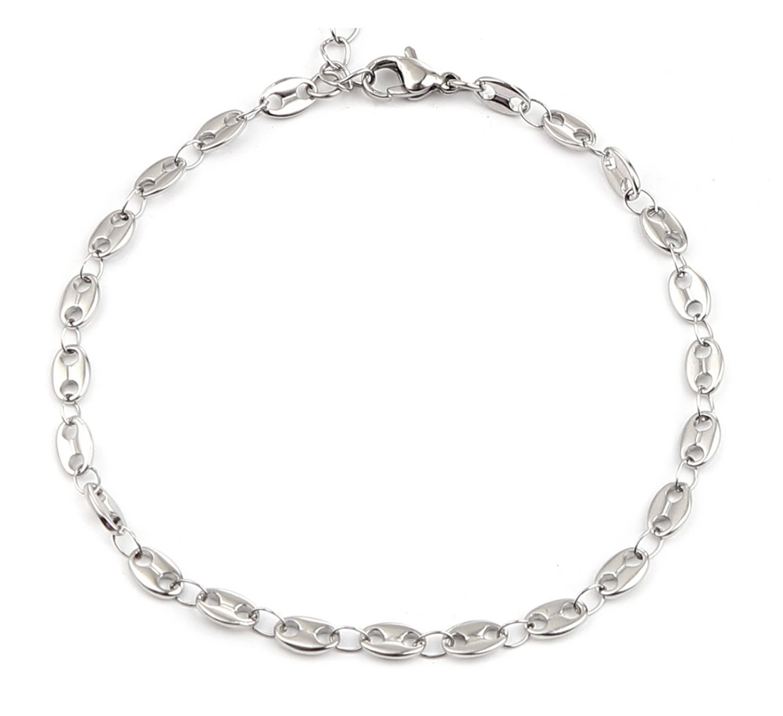 Amber |  Gold & Silver Coffee Bean Chain Anket