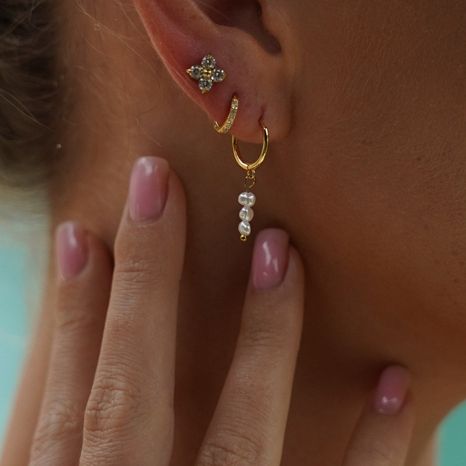 Leriia Huggie Hoops | 18k Gold-Plated Sterling Silver Cubic Zirconia Huggie