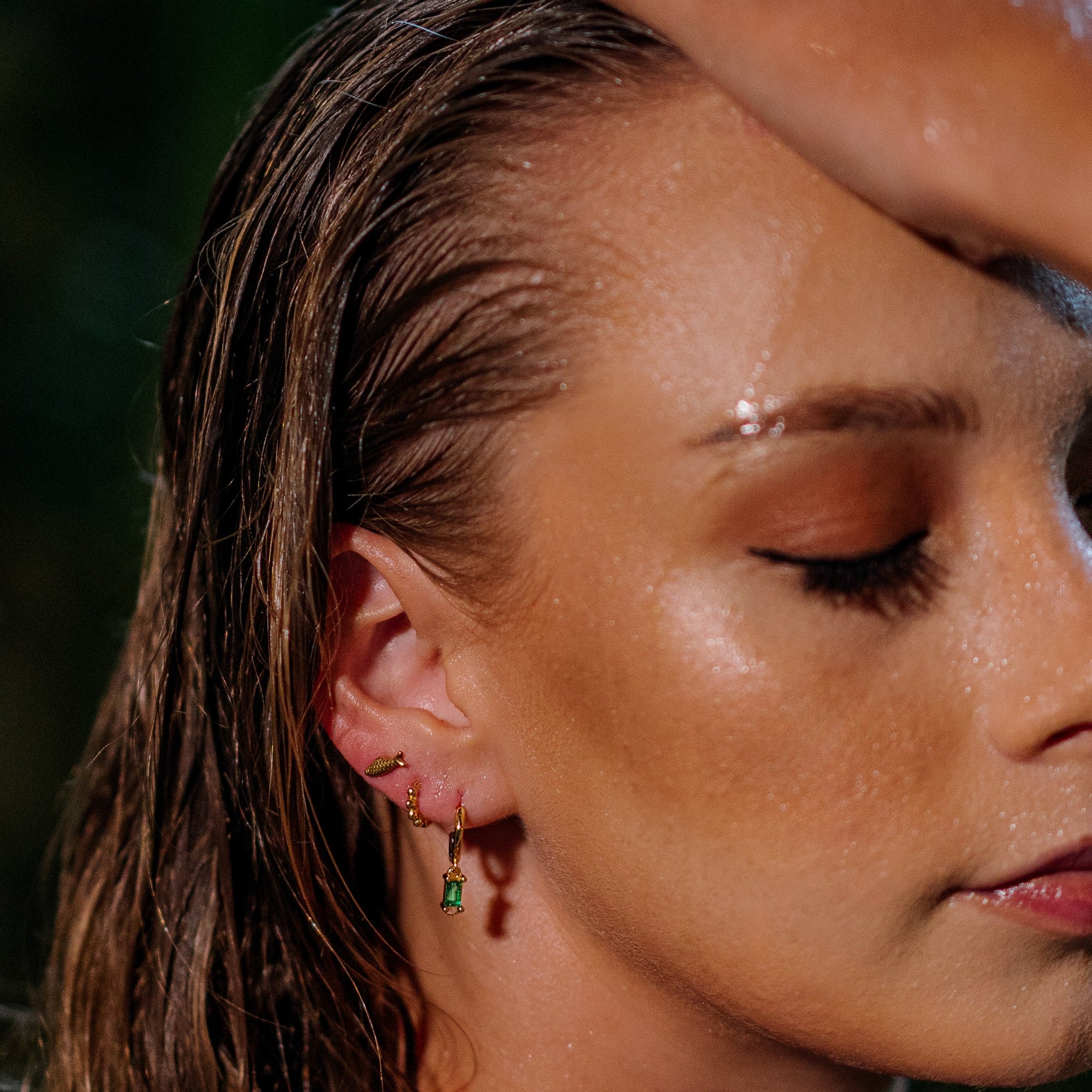 Anthea Huggie Earrings – Gold or Silver with Colourful CZ Charm