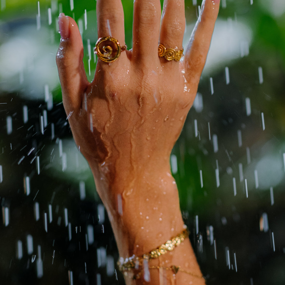 Koa | Gold Plated or Stainless Steel Ocean Swirl Adjustable Ring