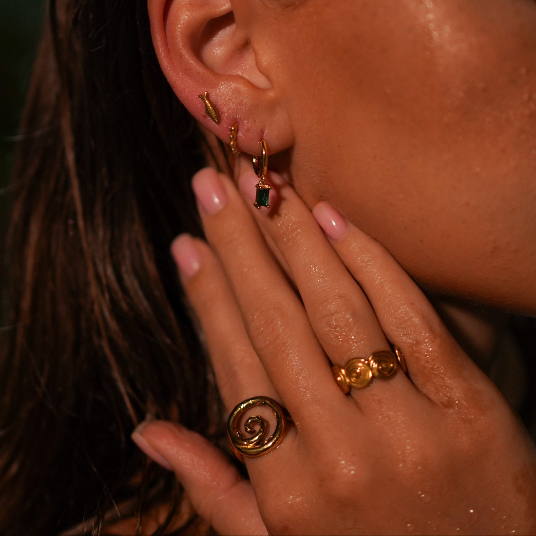 Koa | Gold Plated or Stainless Steel Ocean Swirl Adjustable Ring