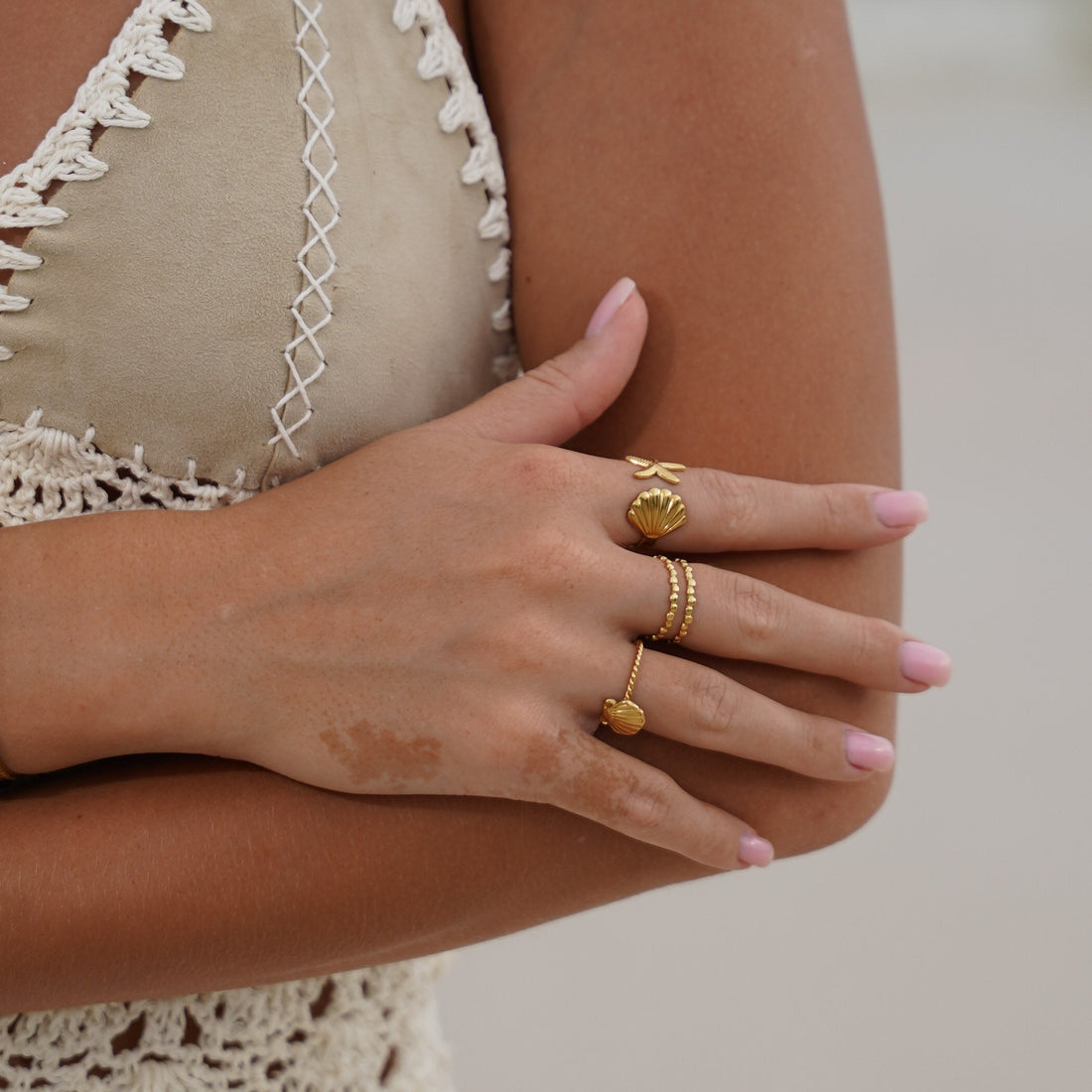 Maya | Adjustable Gold Plated Stainless Steel Ring
