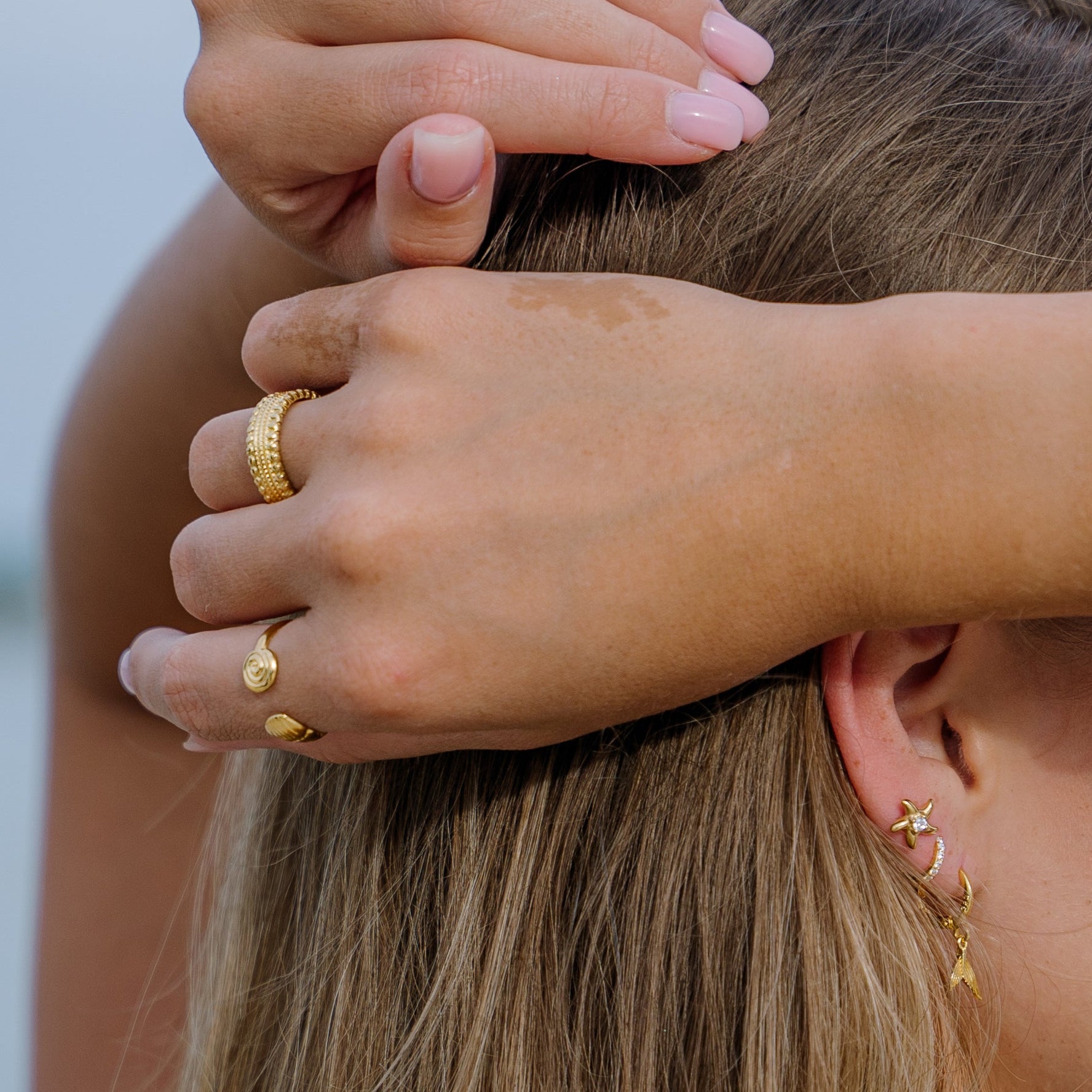 Esme | Adjustable Gold Plated Stainless Steel Ring