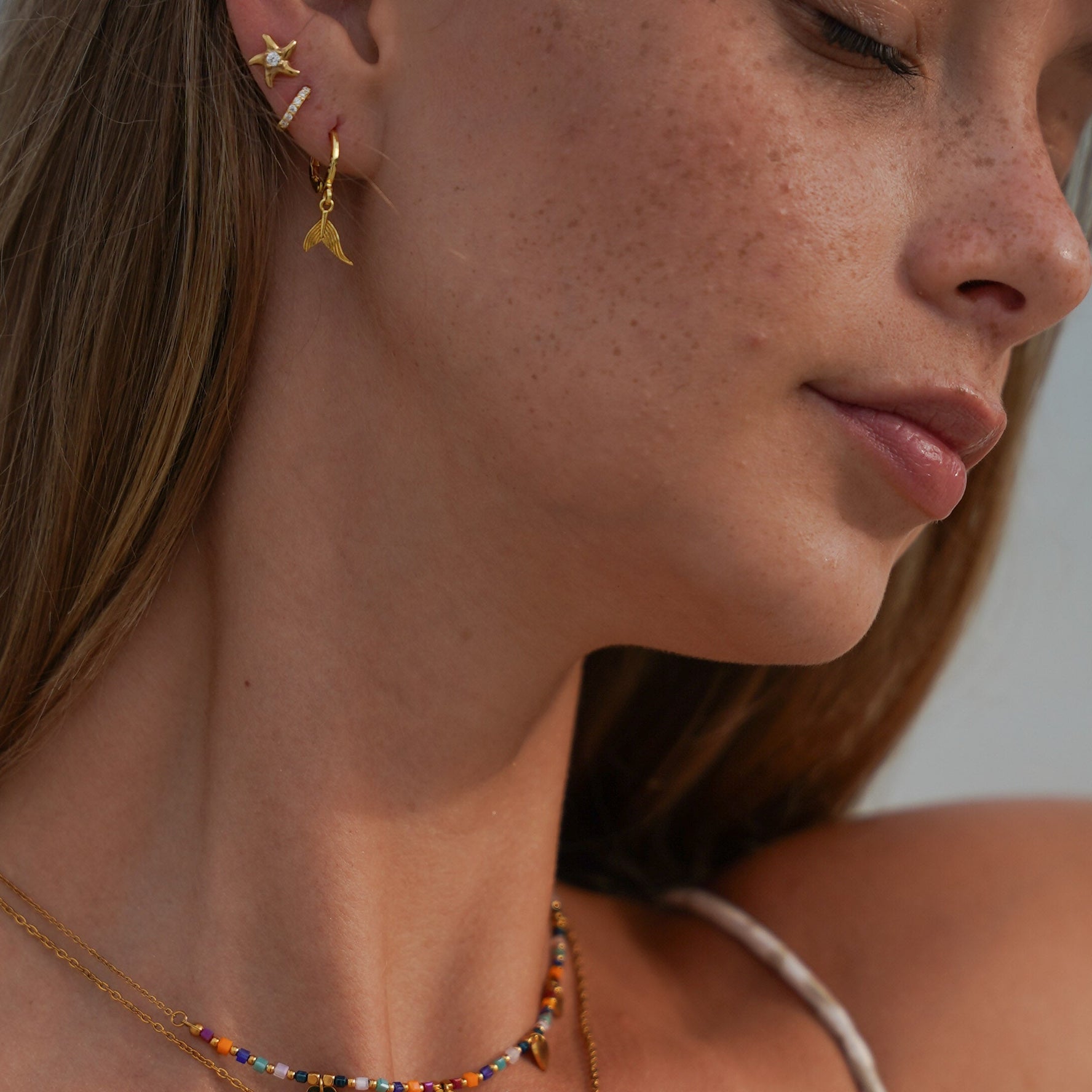 Mermaid | Gold Plated and Sterling Silver Hoop Earrings