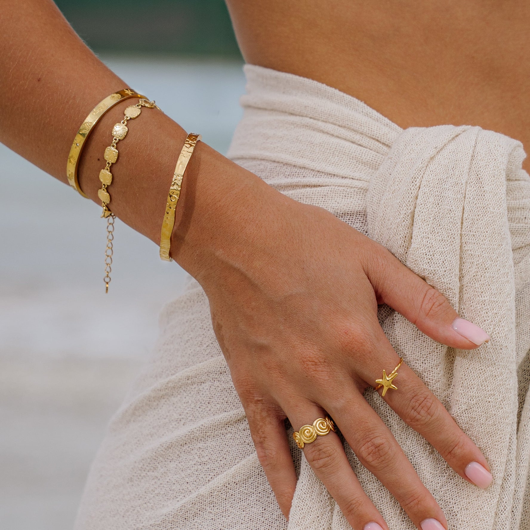 Larissa | Stainless Steel 18K Gold Plated Cuff Bangle