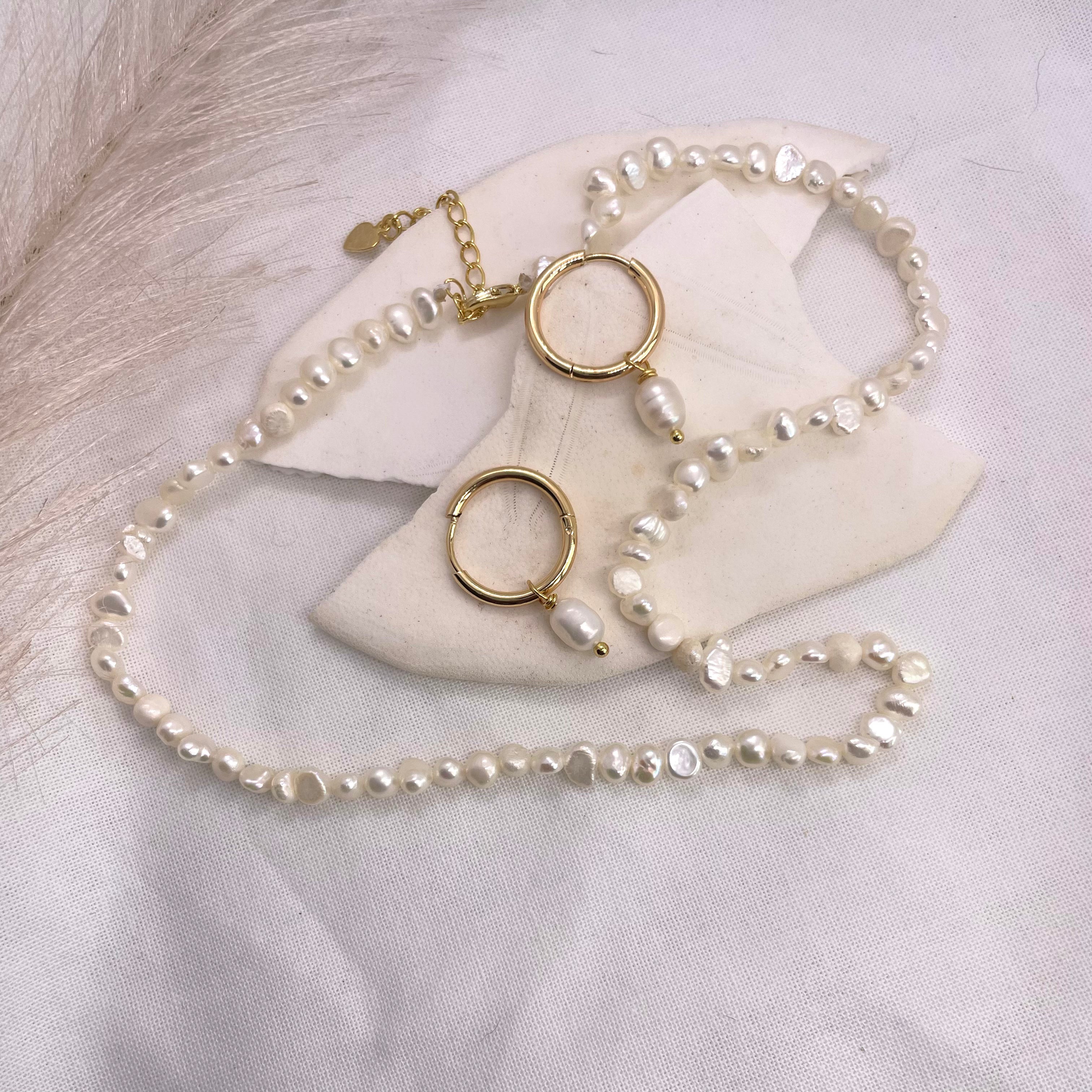 Ivory | Pearl Hoop Earrings